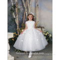 white flowers high neck gown kids party wear dresses for girls